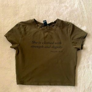 Dark green Bible verse top!!!
